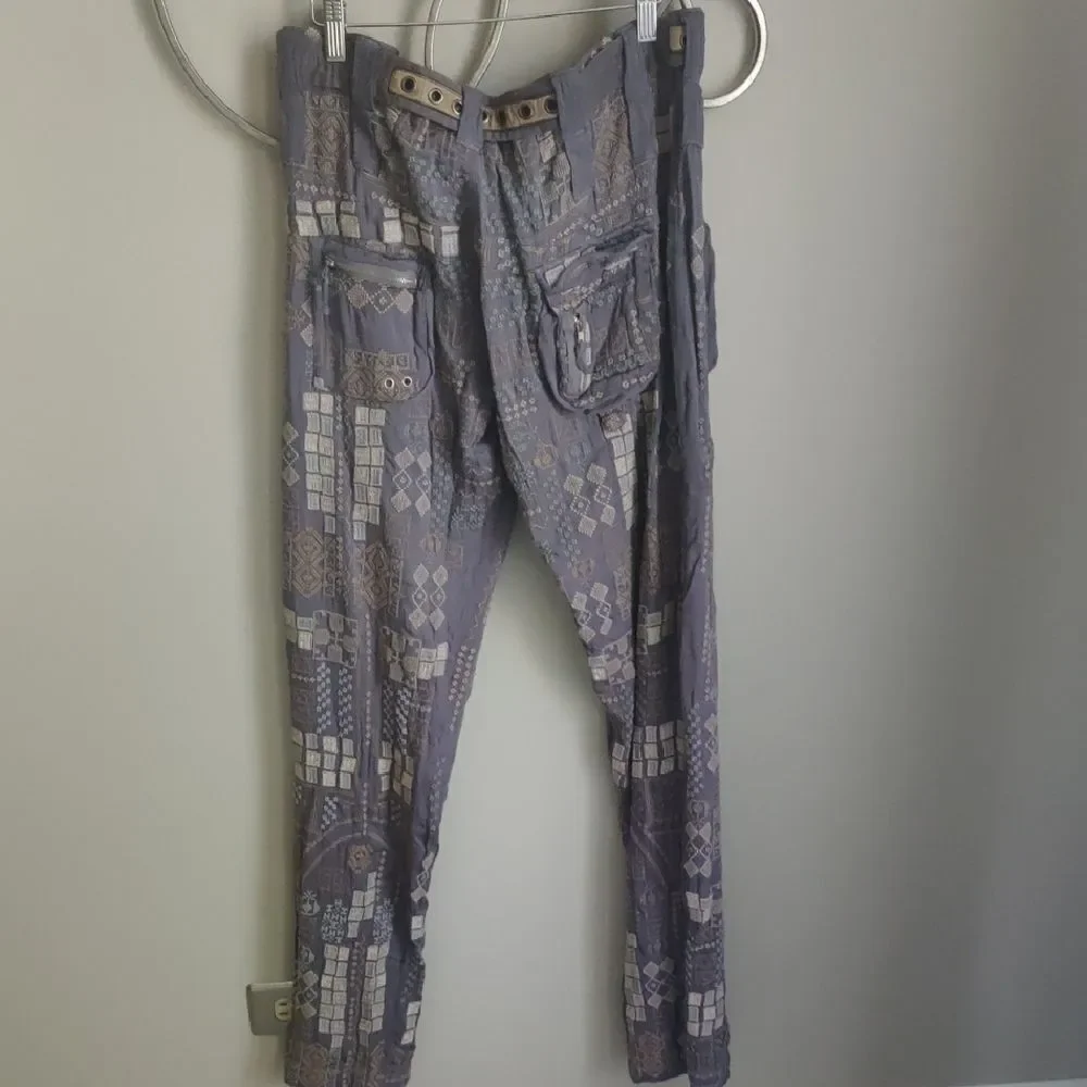 Johnny Was Geometric Patterned Pants with Belt - Picture 6 of 8